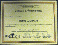 Dr. Hervé Lombaert receives Francois Erbsmann Prize at IPMI